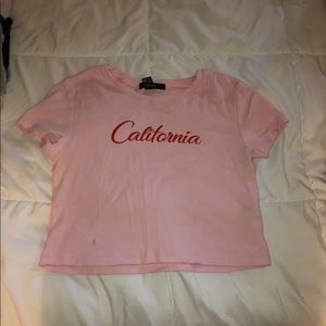 Pink California cropped pink shirt